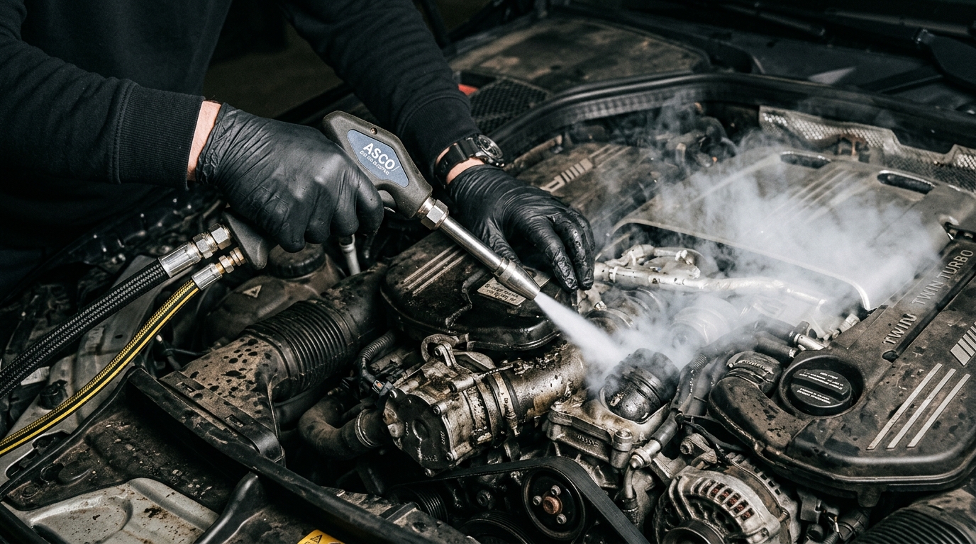Dry Ice Blasting Engine Bay Detail at Auto Moto Car Care