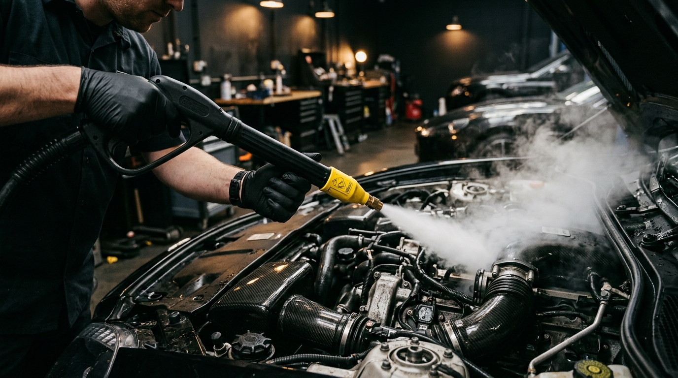 Steam Wash Engine Bay Detail